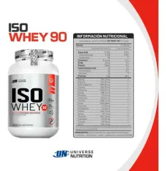 Información nutricional de Universe Nutrition ISO Whey 90